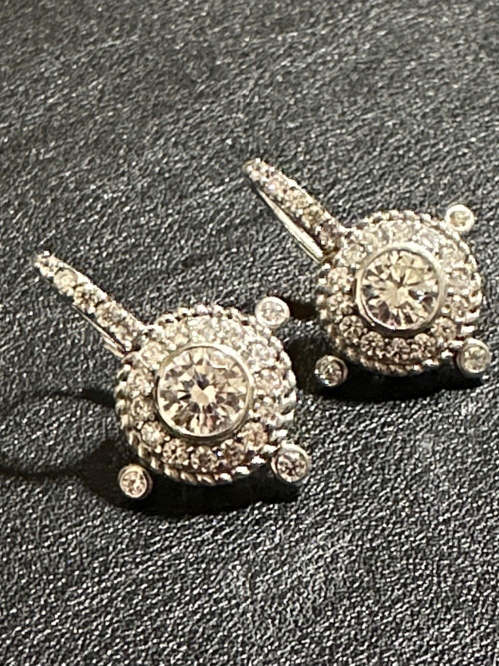 Judith Ripka Sterling 925 CZ Cluster Drop Earrings - Picture 5 of 14
